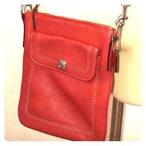 Coach Coral Red Crossbody Handbag
